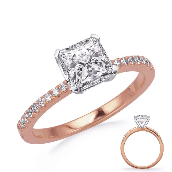 Rose & White Gold Engagement Ring.