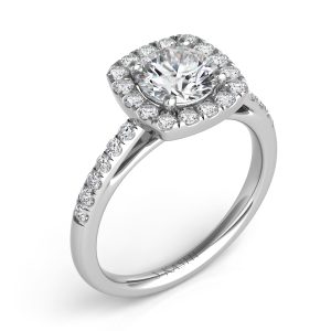 Platinum Halo Engagement Ring