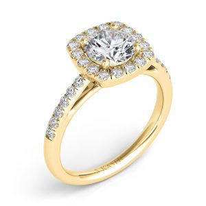 Yellow Gold Halo Engagement Ring