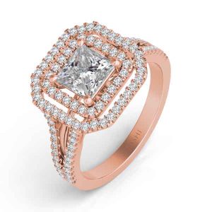 Rose Gold Halo Engagement Ring
