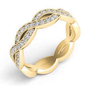 Yellow Gold Pave Wedding Band