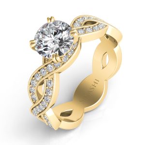 Yellow Gold Pave Engagement Ring