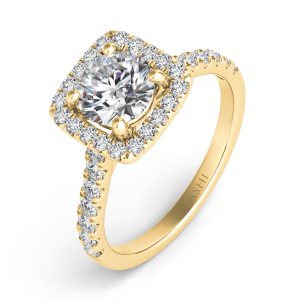 Yellow Gold Halo Engagement Ring