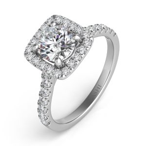 Palladium Halo Engagement Ring