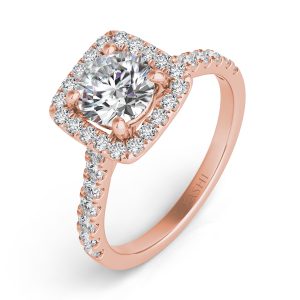 Rose Gold Halo Engagement Ring