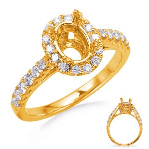 Yellow Gold Halo Engagement Ring