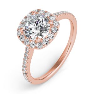 Rose Gold Halo Engagement Ring