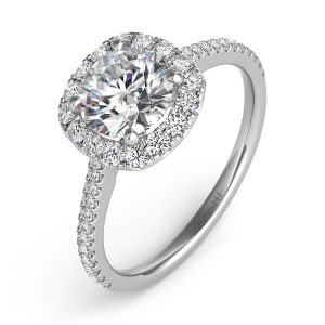 White Gold Halo Engagement Ring White Gold Halo Engagement Ring