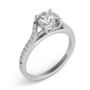 White Gold Pave Engagement Ring