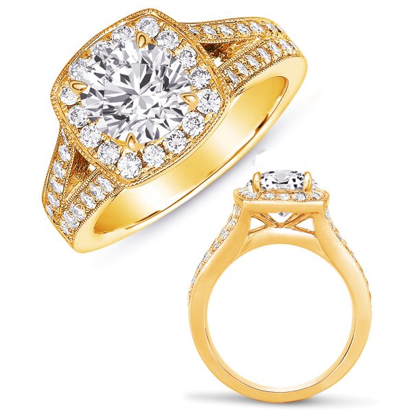 Yellow Gold Halo Ring