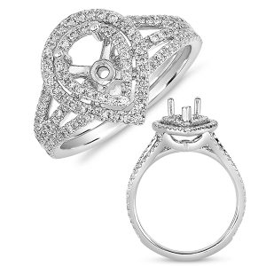 White Gold Halo Engagement Ring