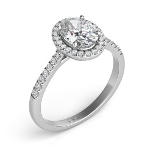 White Gold Halo Engagement Ring White Gold Halo Engagement Ring