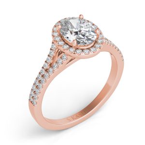 Rose Gold Halo Engagement Ring