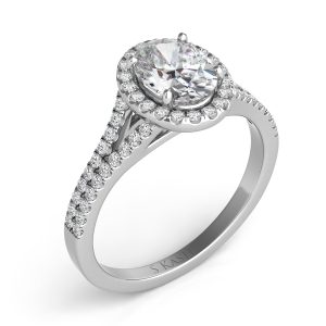 Platinum Halo Engagement Ring