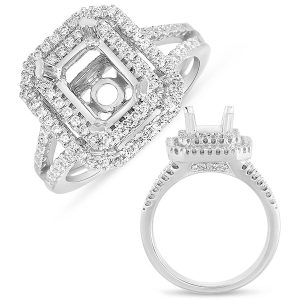 White Gold Pave Halo Ring
