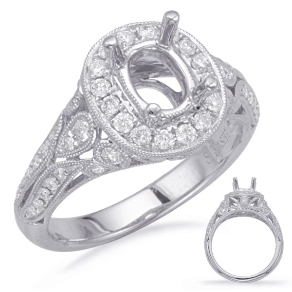 White Gold Halo Engagement Ring