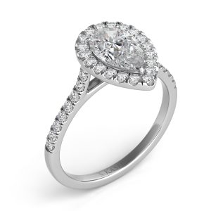 Platinum Halo Engagement Ring