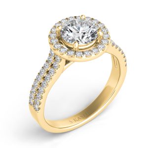 Yellow Gold Halo Engagement Ring