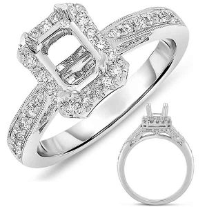 White Gold Halo Engagement Ring
