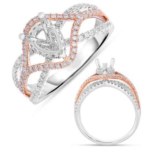 White & Rose Gold Engagement Ring