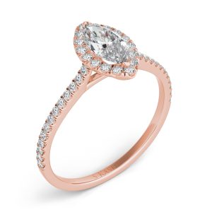 Rose Gold Halo Engagement Ring