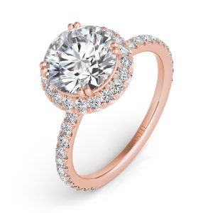 Rose Gold Halo Enagagment Ring