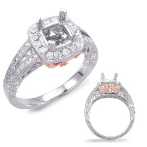 White & Rose Gold Engagement Ring