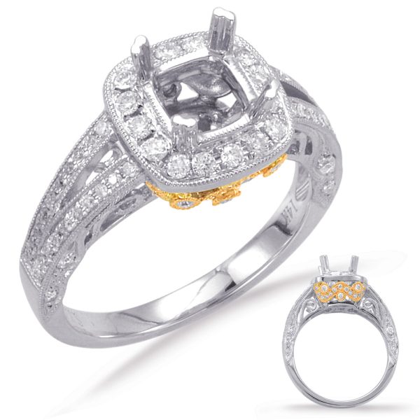 White & Yellow Gold Engagement Ring