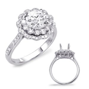 Palladium Halo Engagement Ring
