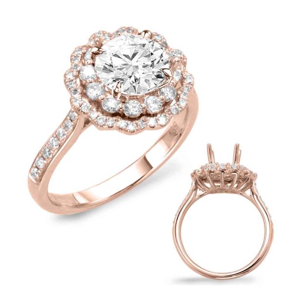 Rose Gold Halo Engagement Ring