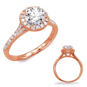 Rose Gold Halo Engagement Ring