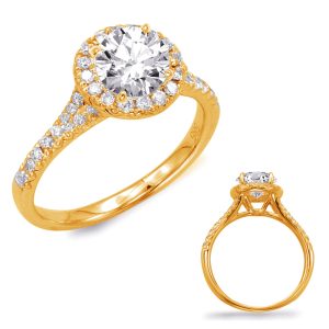 Yellow Gold Halo Engagement Ring