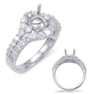 Platinum Halo Engagement Ring