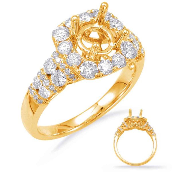 Yellow Gold Halo Engagement Ring