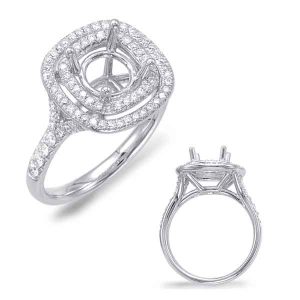 Platinum Halo Engagement Ring