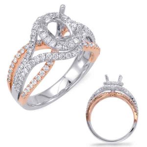 White & Rose Gold Engagement Ring