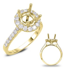 Yellow Gold Halo Engagement Ring