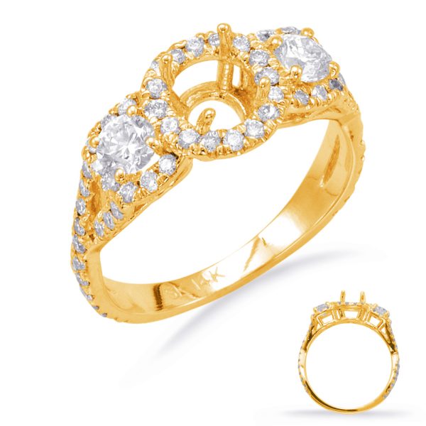 Yellow Gold Halo Engagement Ring