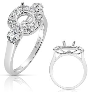White Gold Halo Engagement Ring
