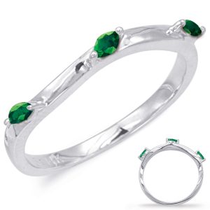White Gold Emerald Matching Band White Gold Emerald Matching Band