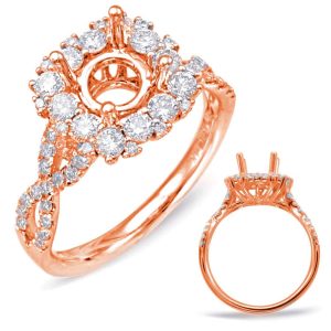 Rose Gold  Halo Engagement Ring