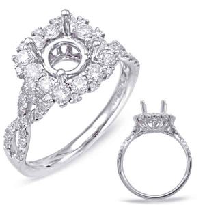 White Gold  Halo Engagement Ring