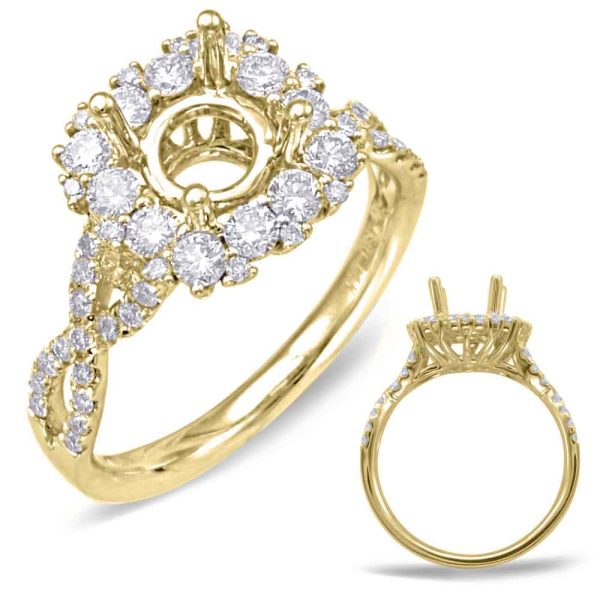 Yellow Gold  Halo Engagement Ring