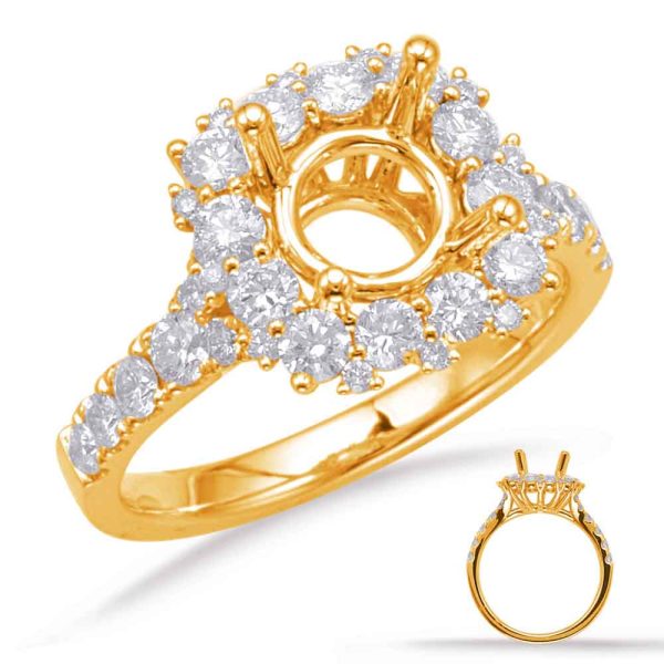 Yellow Gold Halo Engagement Ring