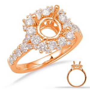 Rose Gold Halo Engagement Ring
