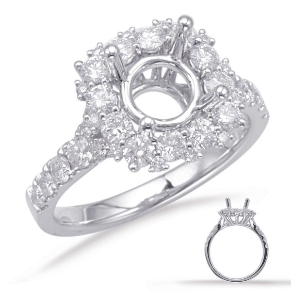 White Gold Halo Engagement Ring