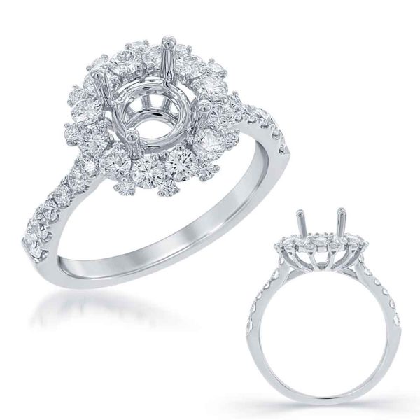White Gold Halo Engagement Ring