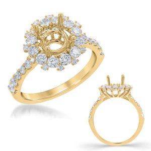 Yellow Gold Halo Engagement Ring