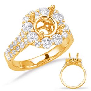 Yellow Gold Halo Engagement Ring