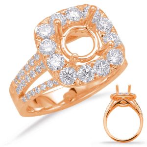 Rose Gold Halo Engagement Ring